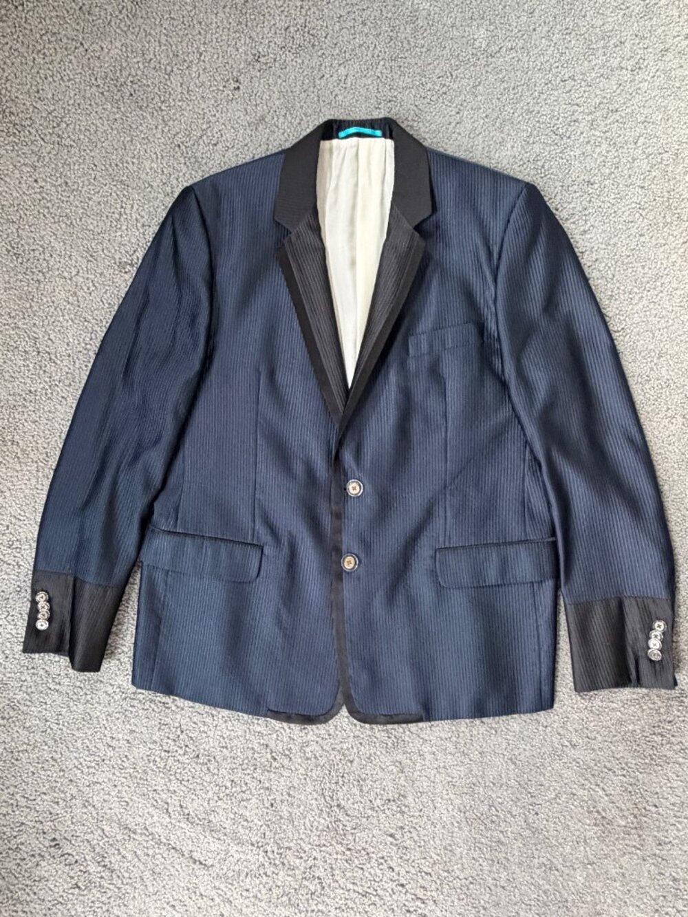 MARK & LONA FER Collection Strip Search Warrant Jacket - UK 46R-Navy/Black NWOT